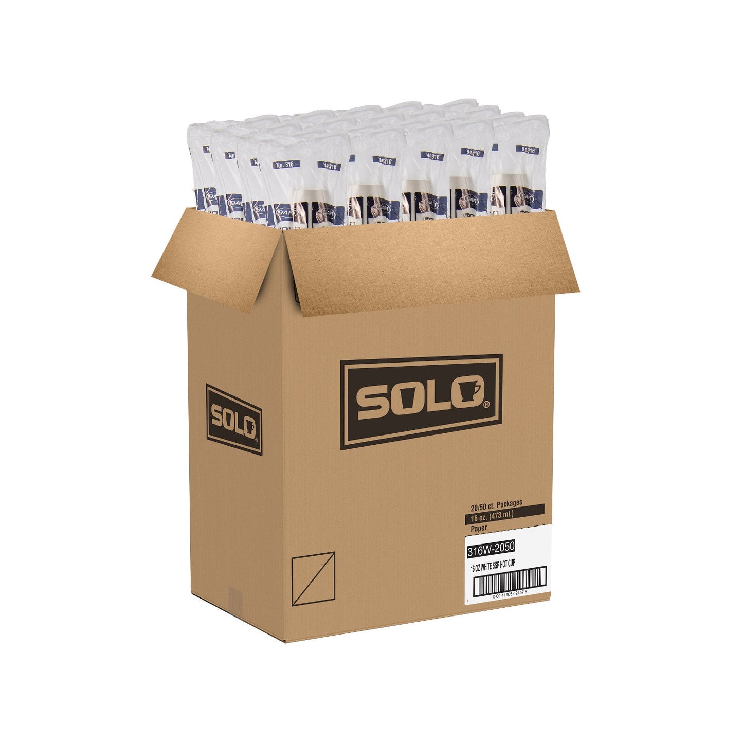 Cup Paper Hot White 16 oz. - 20 x 50 count - Solo Cup - Packaging and Accessories - Restaurant Supplies and Equipment - Canadian Distribution-3