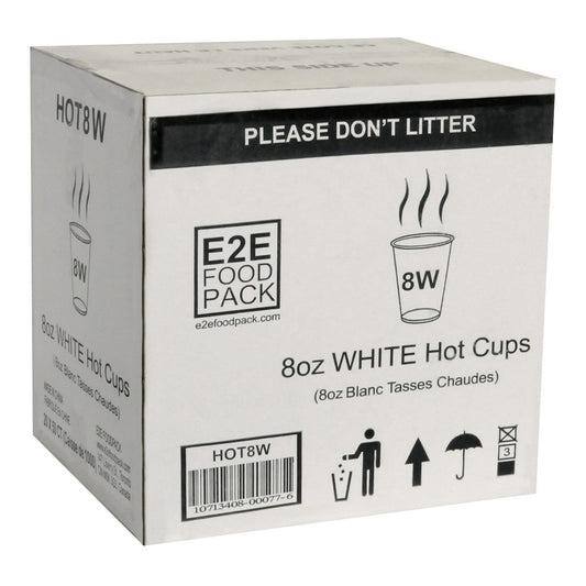8 oz White Hot Drinks Paper Cups (1000 cups)-1